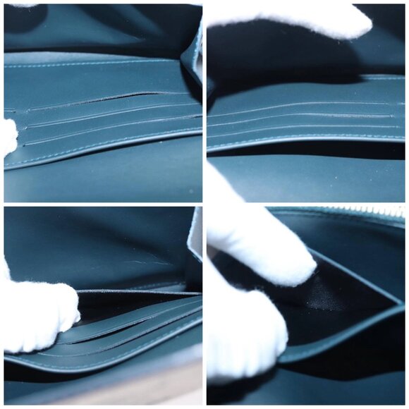 LOUIS VUITTON Vernis Portefeiulle Sarah Long Wallet Bluenuit - Picture 15 of 16